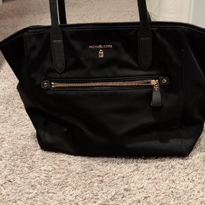 Michael Kors Black Tote with Gold Accents